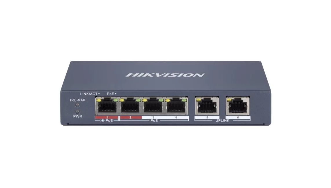Hikvision DS-3E1106HP-EI | 4 Port PoE Switch